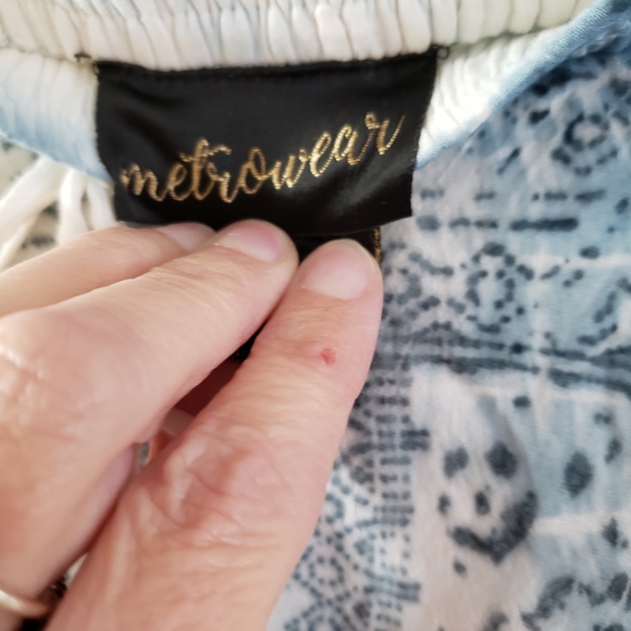 NWT Metrowear Gauzy Maxi Skirt, Lined, Teal & White, Sz.S, Pretty, Comfortable! - Picture 8 of 12